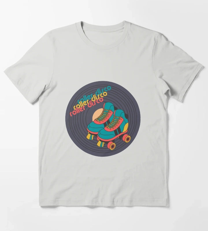 retro roller skate disco T-Shirt Light Grey