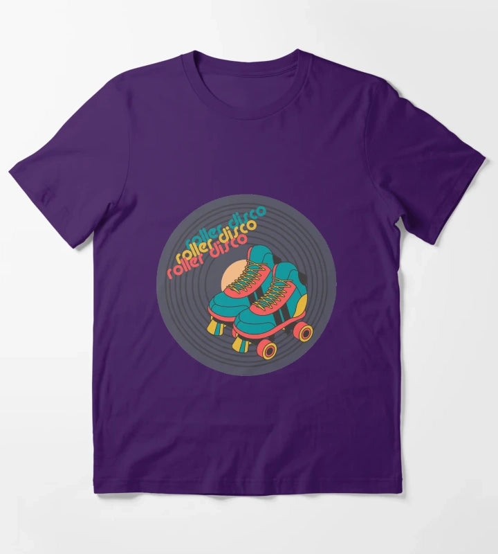 retro roller skate disco T-Shirt Purple