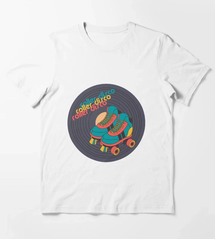 retro roller skate disco T-Shirt White