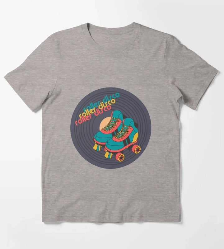 retro roller skate disco T-Shirt Heather Grey