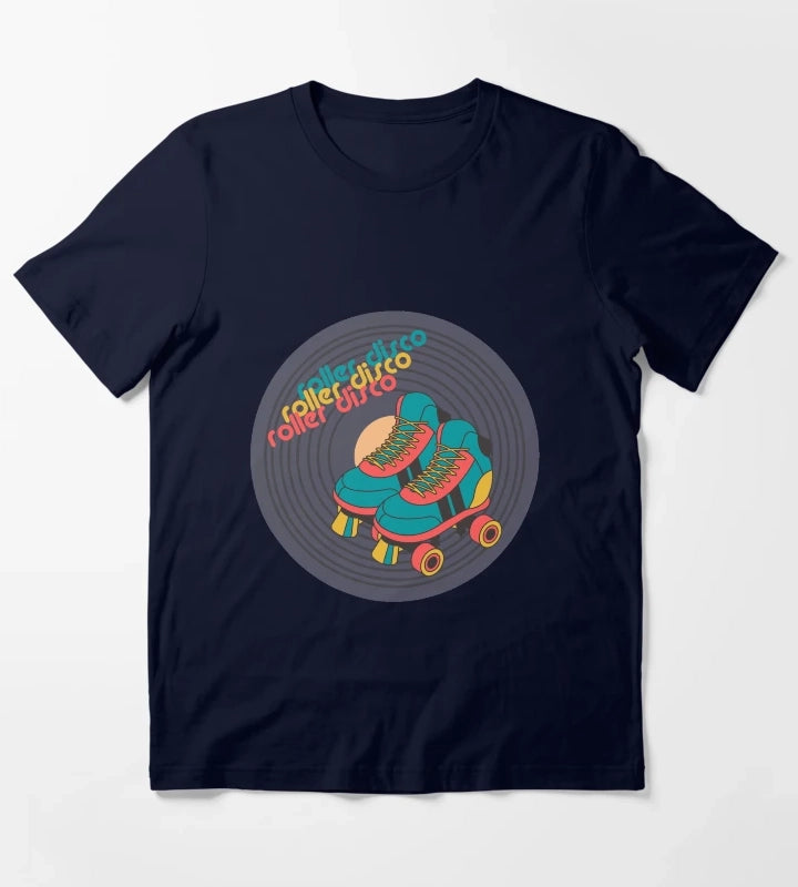 retro roller skate disco T-Shirt Navy
