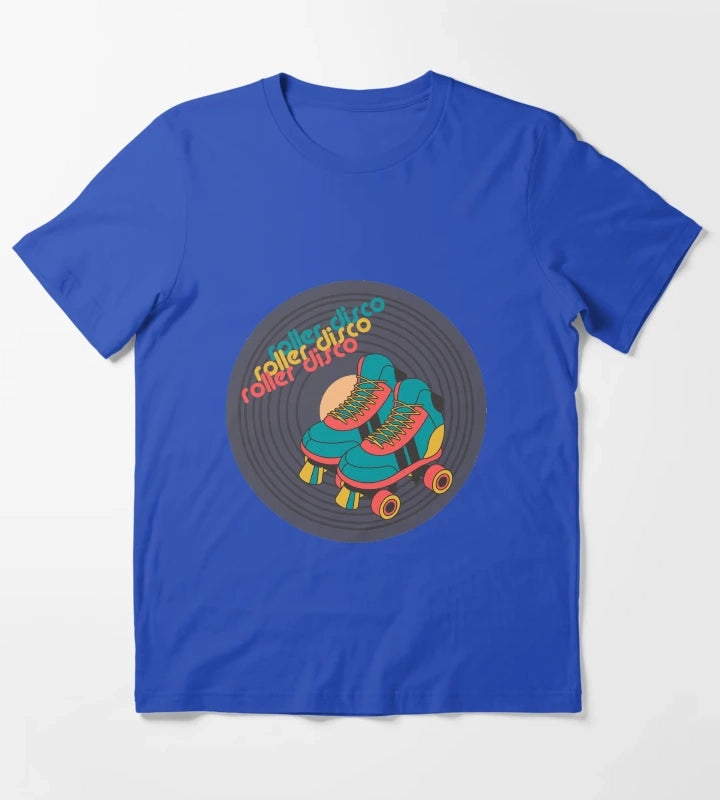 retro roller skate disco T-Shirt Blue
