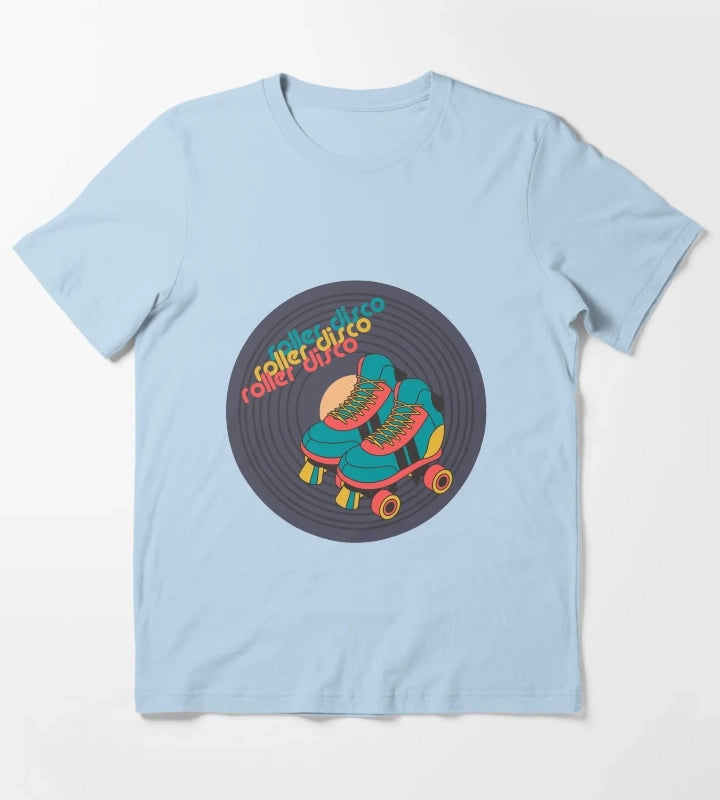 retro roller skate disco T-Shirt Sky Blue