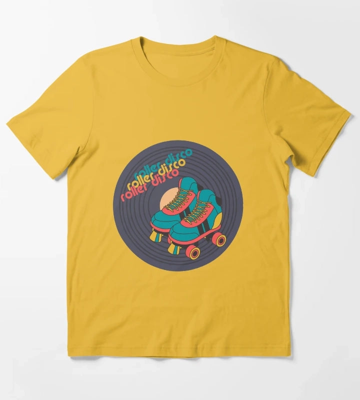 retro roller skate disco T-Shirt Yellow
