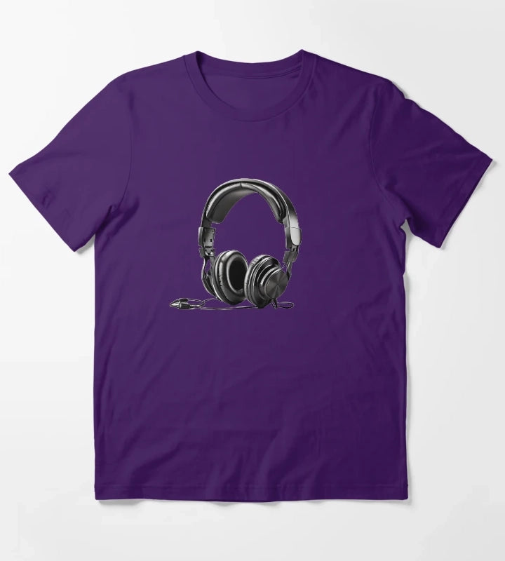retro set of headphones made for CHILLIN sticker T-Shirt Purple