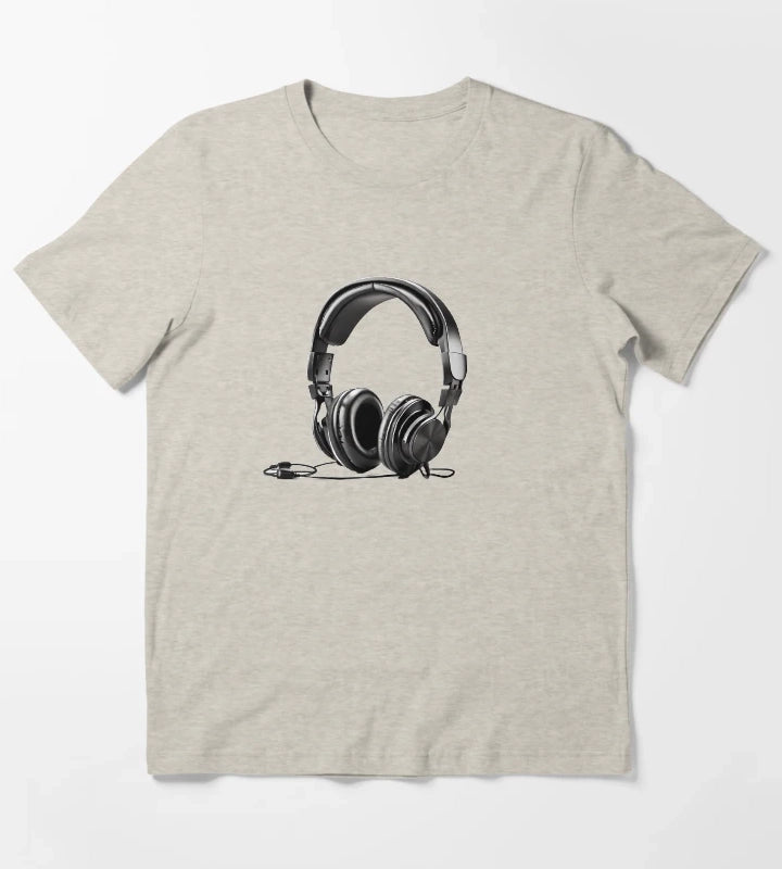 retro set of headphones made for CHILLIN sticker T-Shirt Cream
