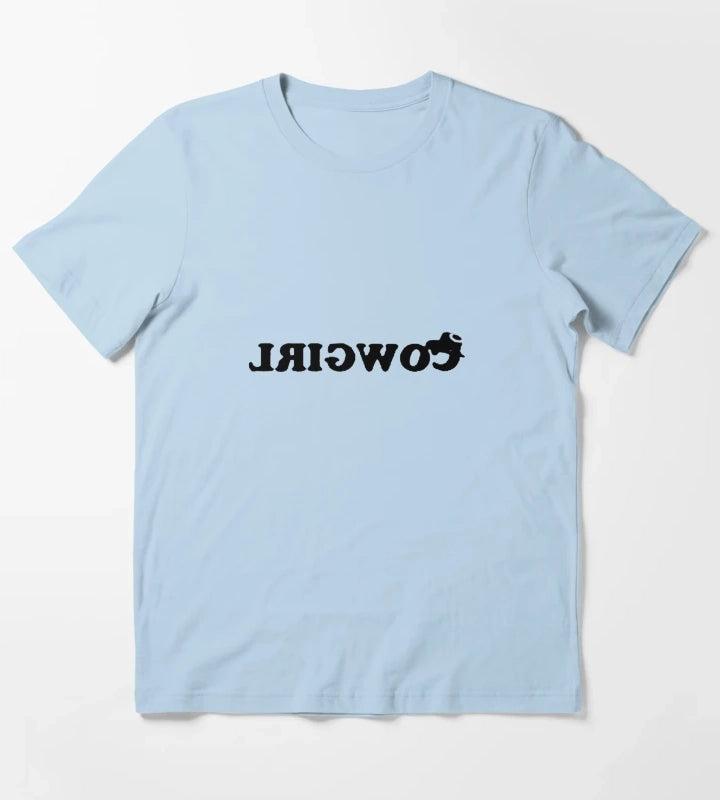 reverse cowgirl cowgirl reversed design T-Shirt Sky Blue