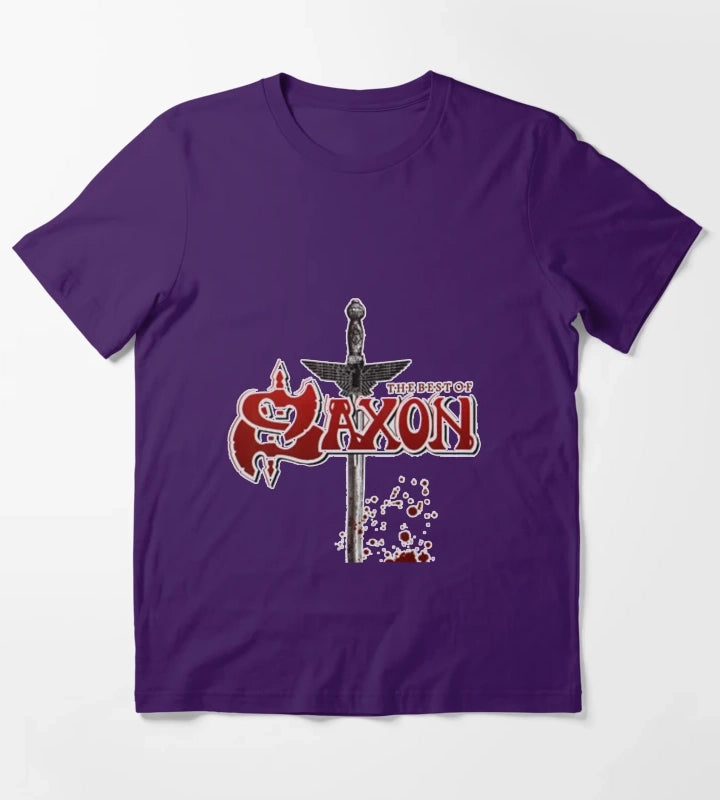 sax02 English heavy metal band saxon T-Shirt Purple