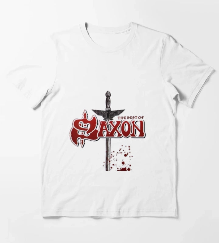 sax02 English heavy metal band saxon T-Shirt White
