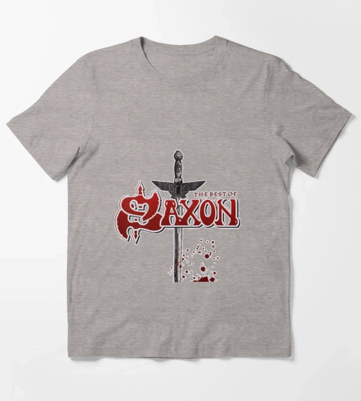 sax02 English heavy metal band saxon T-Shirt Heather Grey
