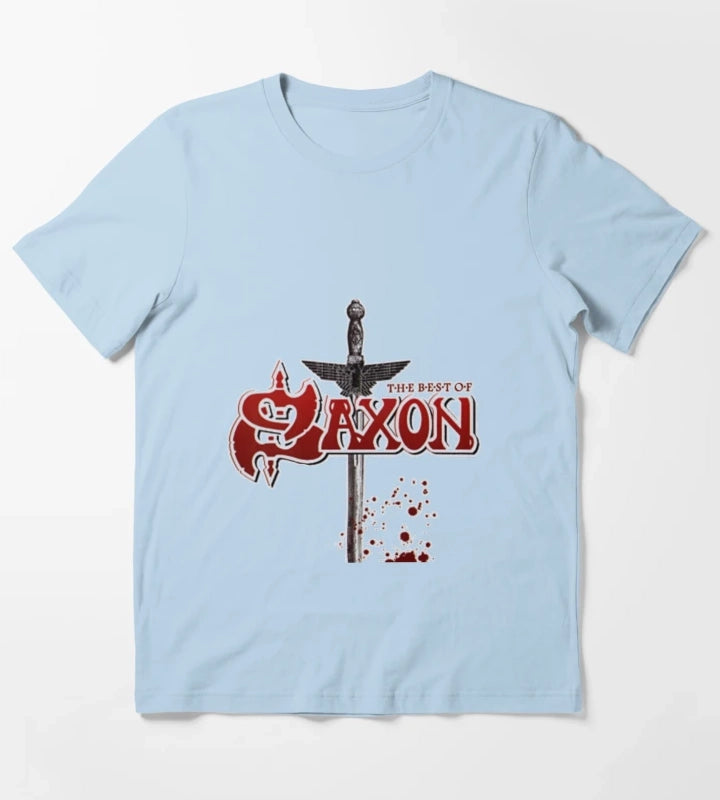 sax02 English heavy metal band saxon T-Shirt Sky Blue