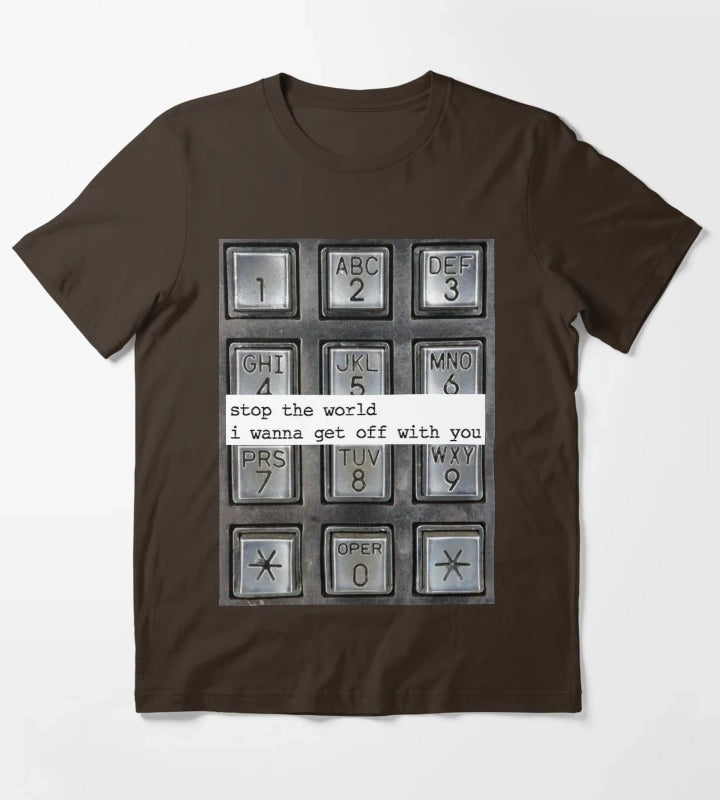 stop the world T-Shirt Brown