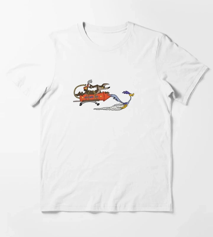 win Roadrunner El correcaminos coyote T-Shirt White
