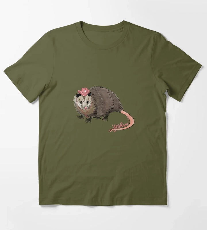 yeehaw possum T-Shirt Olive Green