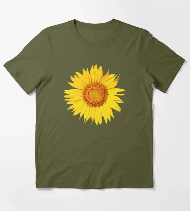 yellow daisy T-Shirt Olive Green
